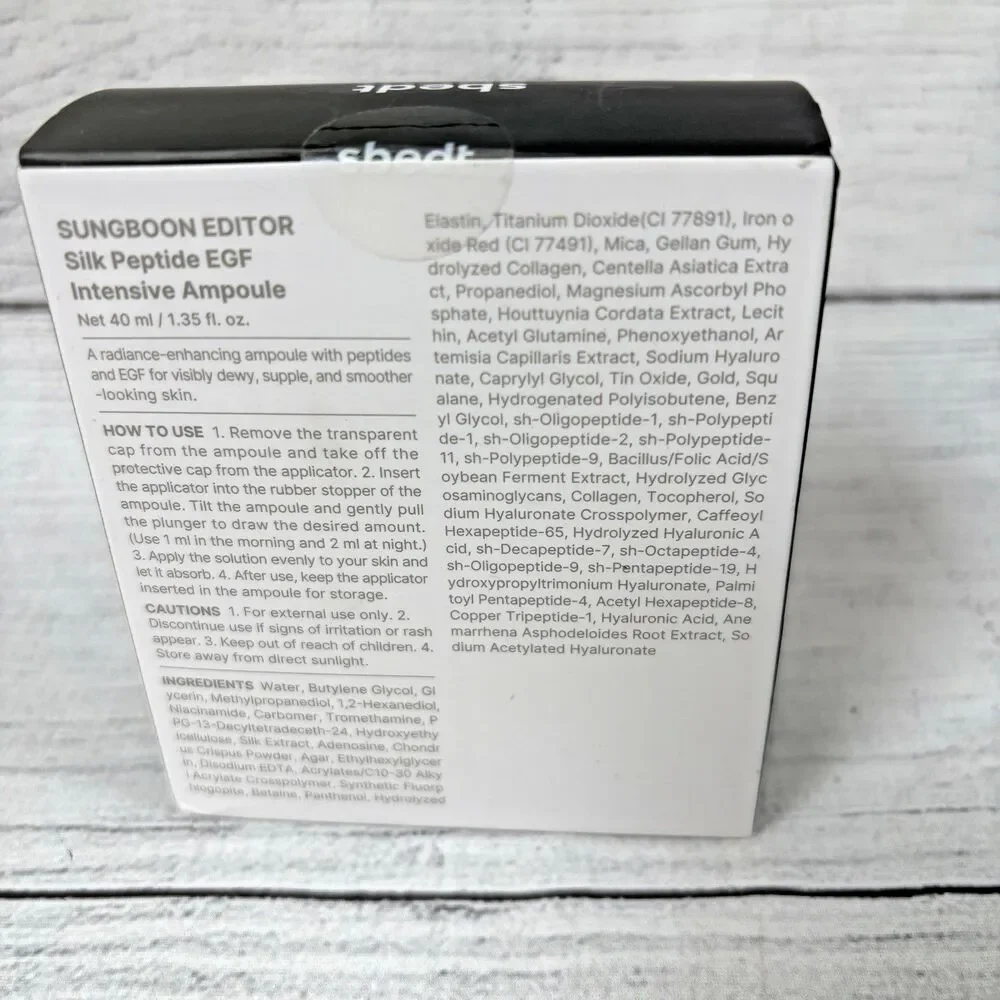 Sungboon Editor Silk Peptide EGF Intensive Ampoule sbedt 1.35 Fl Oz Collagen